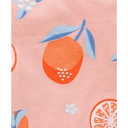 Babyhug 100% Cotton Antibacterial Sleeveless Slips Oranges Print Pack of 3 - Orange Peach Sky Blue