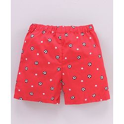 Babyhug Cotton Woven Boxers Multi-Print Pack of 3 - Red Blue