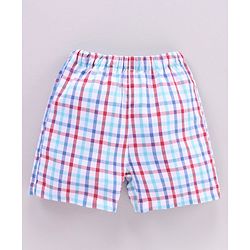 Babyhug Cotton Woven Boxers Multi-Print Pack of 3 - Red Blue