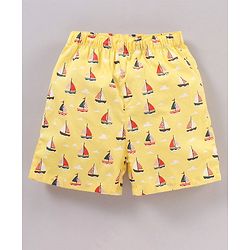 Babyhug Cotton Woven Boxers Printed Pack of 3- Multicolor