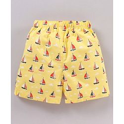 Babyhug Cotton Woven Boxers Printed Pack of 3- Multicolor