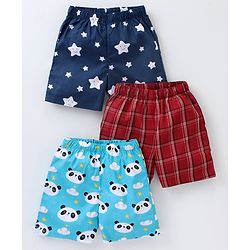 Babyhug Cotton Woven Boxers Printed Pack of 3- Multicolor