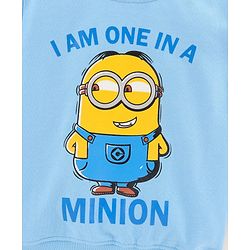 Babyhug Full Sleeves Knit Sweatshirt Minion Print- Blue