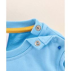 Babyhug Full Sleeves Knit Sweatshirt Minion Print- Blue