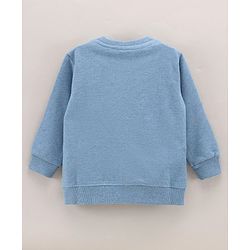 Babyhug Full Sleeves Cotton Knit Sweatshirt With Minions Print - Blue