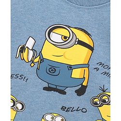 Babyhug Full Sleeves Cotton Knit Sweatshirt With Minions Print - Blue