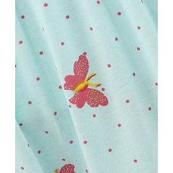 Babyhug 100% Cotton Short Sleeves Butterfly Printed Frock With Bloomer - Mint
