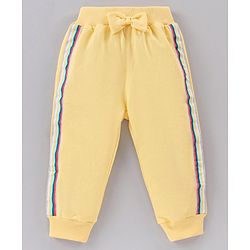 Babyhug Cotton Knit Full Sleeves T-Shirt & Lounge Pant Set All Over Minnie Mouse Print - Blue Yellow