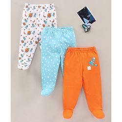 Babyhug Bootie Leggings Multiprint Pack of 3 - Multicolor