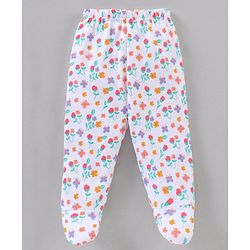 Babyhug Full Length Cotton Bootie Leggings Floral & Dot Print Pack Of 3- Multicolor