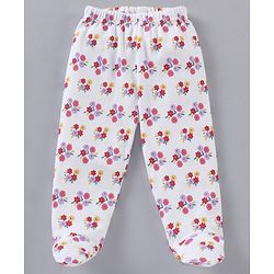 Babyhug Full Length Cotton Bootie Leggings Floral & Dot Print Pack Of 3- Multicolor