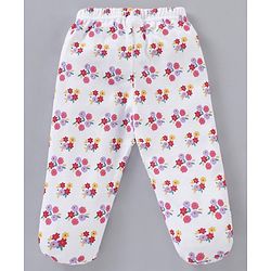 Babyhug Full Length Cotton Bootie Leggings Floral & Dot Print Pack Of 3- Multicolor