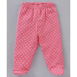 Babyhug Full Length Cotton Bootie Leggings Floral & Dot Print Pack Of 3- Multicolor
