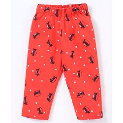 Babyhug 100% Cotton Knit Half Sleeves Night Suit Fox Print - Navy Blue & Red