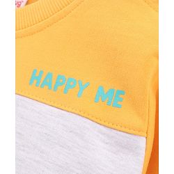 Babyhug Full Sleeves Cut & Sew Sweatshirt With Text Print- Multicolor