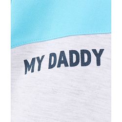 Babyhug Full Sleeves Cut & Sew Sweatshirt With Text Print- Blue/Grey