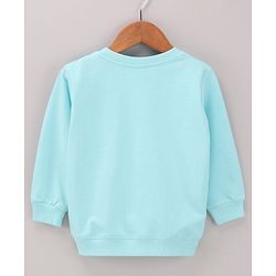 Babyhug Full Sleeves Cotton Knit Sweatshirt With Placement Print- Blue