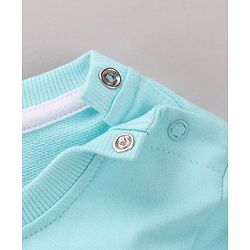 Babyhug Full Sleeves Cotton Knit Sweatshirt With Placement Print- Blue