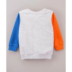 Babyhug Full Sleeves Cut & Sew Sweatshirt With Text Print - Multicolor