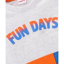 Babyhug Full Sleeves Cut & Sew Sweatshirt With Text Print - Multicolor