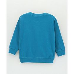 Babyhug Cotton Blend Full Sleeves Safari Printed Applique Sweatshirt -Blue