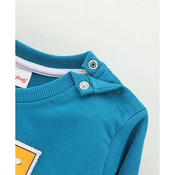 Babyhug Cotton Blend Full Sleeves Safari Printed Applique Sweatshirt -Blue