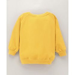 Babyhug Full Raglan Sleeves Sweatshirts With 3D Dinosaur Applique - Yellow