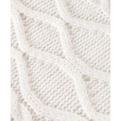 Babyhug Full Sleeves Cable Knit Solid Sweater  - White