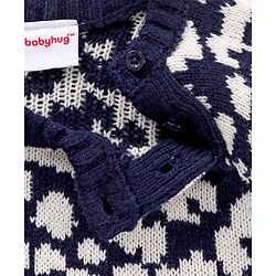 Babyhug Full Sleeves Abstract Design Sweater - Navy