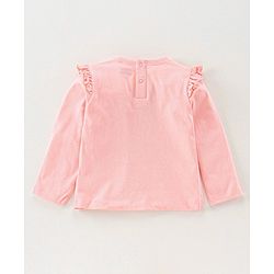 Babyhug Cotton Knit Full Sleeves Top & Skirt Set All Over Text & Star Print - Pink Navy