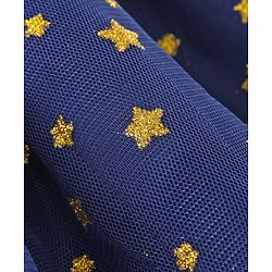 Babyhug Cotton Knit Full Sleeves Top & Skirt Set All Over Text & Star Print - Pink Navy