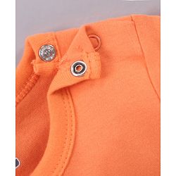 Babyhug 100% Cotton Half Sleeves Romper Airplane Print - Orange
