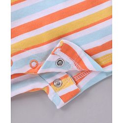 Babyhug 100% Cotton Half Sleeves Romper Airplane Print - Orange