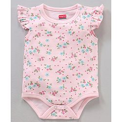 Babyhug 100% Cotton Frill Sleeves Onesie Multi Print Pack of 3 - Multicolour