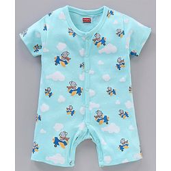 Babyhug 100% Cotton Half Sleeves Striped Rompers Pack Of 2 - Multicolor
