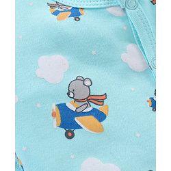 Babyhug 100% Cotton Half Sleeves Striped Rompers Pack Of 2 - Multicolor