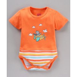 Babyhug 100% Cotton Half Sleeve Onesies Airplane Print Pack of 3 - Multicolor
