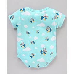Babyhug 100% Cotton Half Sleeve Onesies Airplane Print Pack of 3 - Multicolor