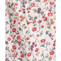 Babyhug Full Sleeves Rayon Top With Floral Print And Frill Detailing- White