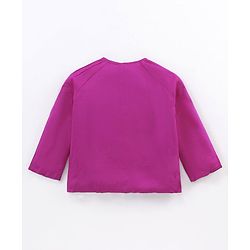 Babyhug Full Sleeves Solid Rayon Top With Draw-String And Embroidery Detailing- Purple
