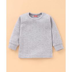 Babyhug Full Sleeves Pullover Vest & Pant Thermal Wear - Light Grey