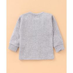 Babyhug Full Sleeves Pullover Vest & Pant Thermal Wear - Light Grey