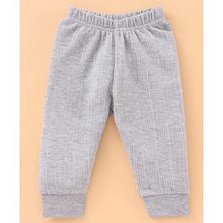 Babyhug Full Sleeves Pullover Vest & Pant Thermal Wear - Light Grey