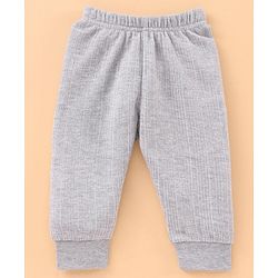 Babyhug Full Sleeves Pullover Vest & Pant Thermal Wear - Light Grey