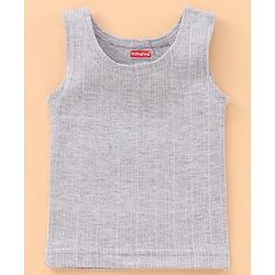 Babyhug Full Sleeves Pullover Vest & Pant Thermal Wear - Light Grey