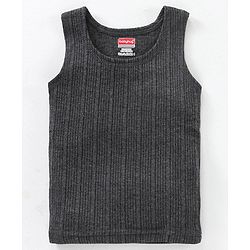 Babyhug Sleeveless Thermal Vests Solid - Dark Grey