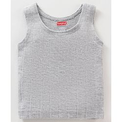 Babyhug Sleeveless Thermal Vests Solid - Light Grey