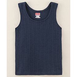Babyhug Cotton Sleeveless Thermal Vest Solid- Dark Navy