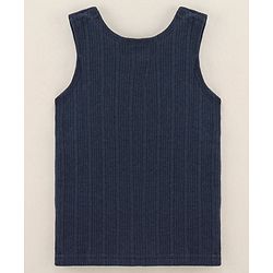 Babyhug Cotton Sleeveless Thermal Vest Solid- Dark Navy