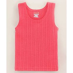 Babyhug Cotton Sleeveless Thermal Vest Solid - Coral